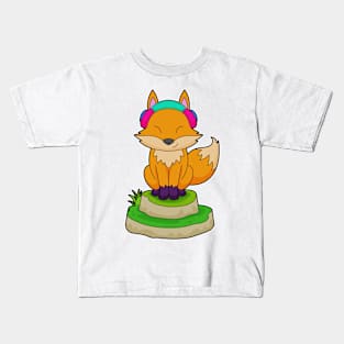 Fox Headphone Music Kids T-Shirt